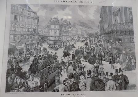 Бульвар Итальянцев в Париже. Ксилография XIX века