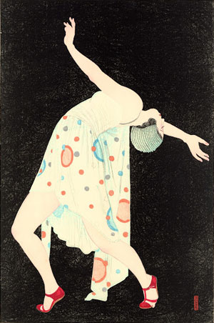 DANCER, Kobayakawa Kiyoshi (1899 - 1948). Kleurenhoutsnede op papier, 1932, P0140. Elise Wessels Collection – Nihon no hanga