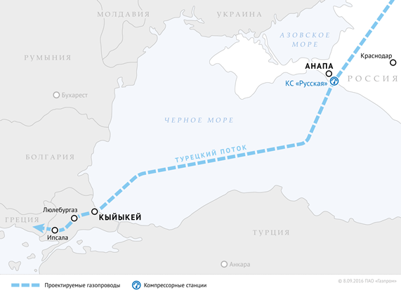 Карта проекта Турецкий поток