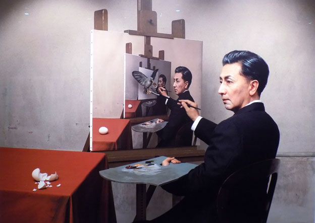 Self-portraits through Art history. Magritte. Triple personality. Yasumasa Morimura
