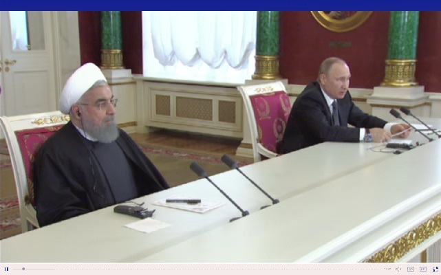 Meeting of V. Putin and H. Ruhani in 2017