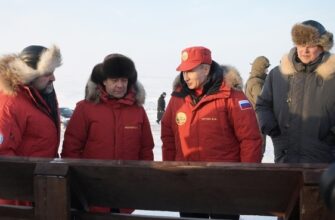 V. Putin and D. Medvedev visit Arctic