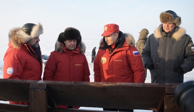V. Putin and D. Medvedev visit Arctic