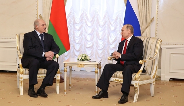 Meeting of A, Lukashenko and V. Putin in April 2017