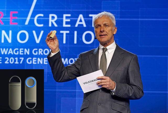 Volkswagen Sedric управляется брелоком с одной кнопкой OneButton. Фото: Volkswagen