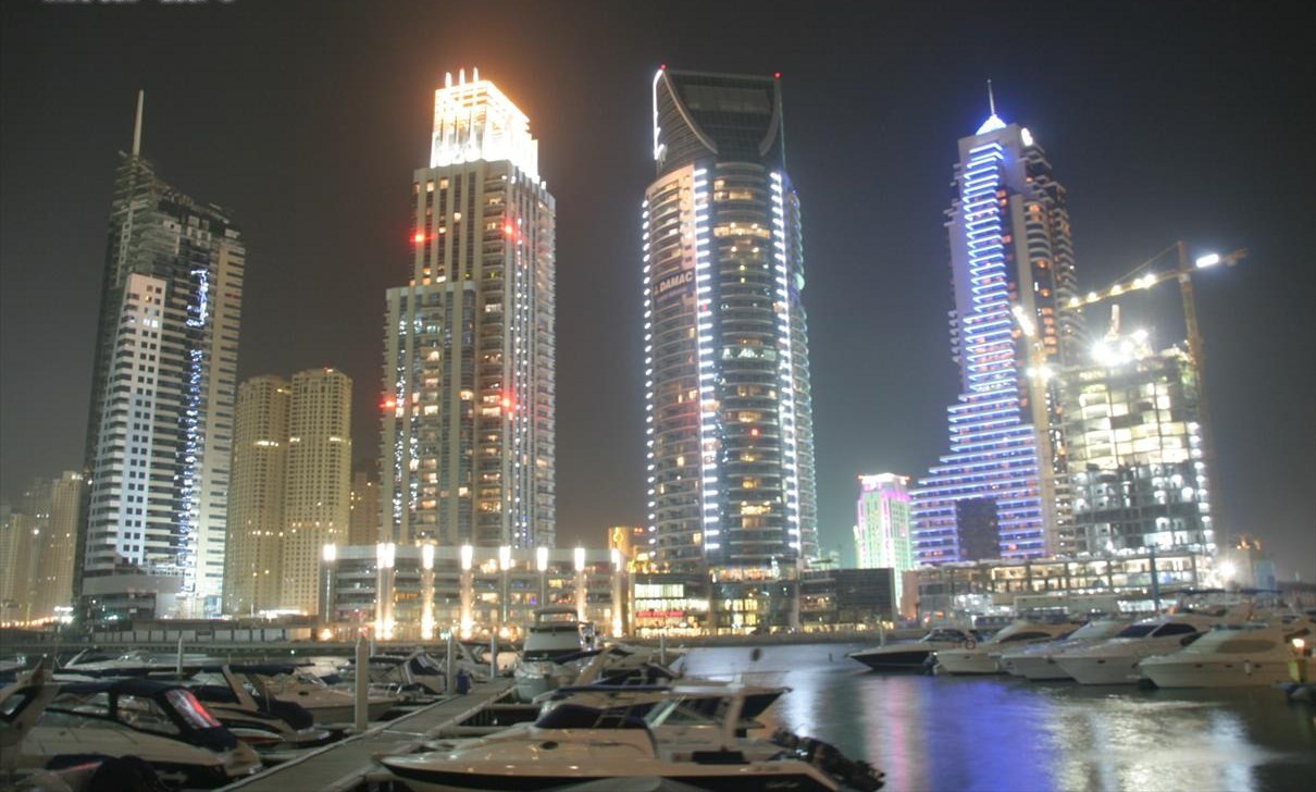 Dubai Marina at Night on 27 February 2007