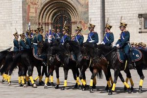 Guard ceremony in Moscow. Cavalry