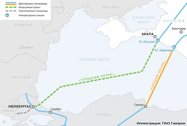 Турецкий поток. Иллюстрация: ПАО Газпром