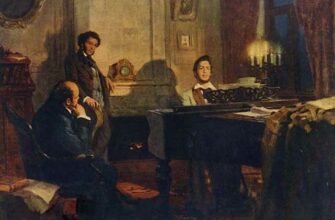 V. Artamonov. Pushkin and Zhukovsky visit Glinka