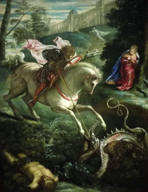 Тинторетто, Святой Георгий, убивающий дракона, 1555-1558, Эрмитаж