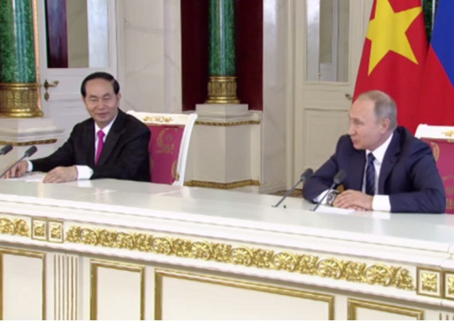 Meeting of Vladimir Putin and Tran Dai Quang in 2017