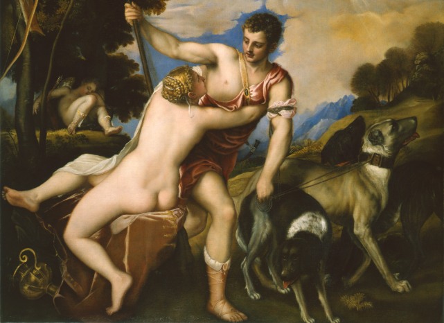 Venera and Adonis by Titian