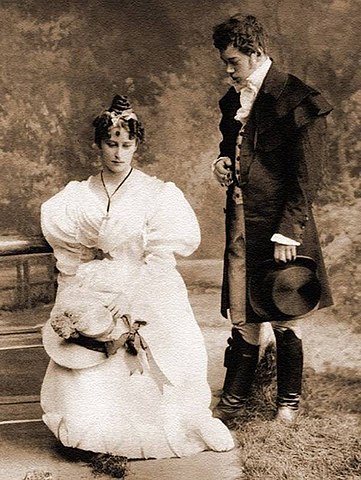Цесаревич Николай Александрович и Елизавета Фёдоровна в роли Онегина и Татьяны. 1890