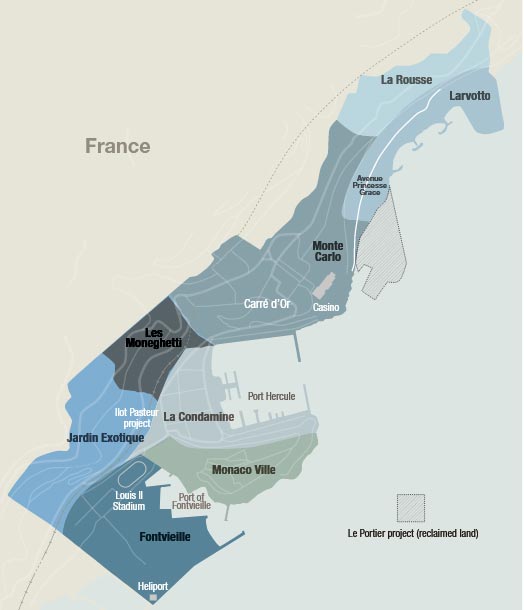 Карта княжества Монако. Изображение: Knight Frank