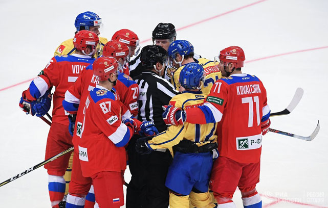 Хоккейный матч Россия - Швеция. Фото: РИА Новости.