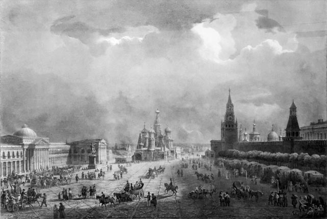 Вид на Красную Площадь в 1825 году