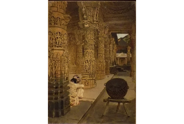 В.В. Верещагин, Колоннада в Джаинском храме на горе Абу вечером, 1874-1876