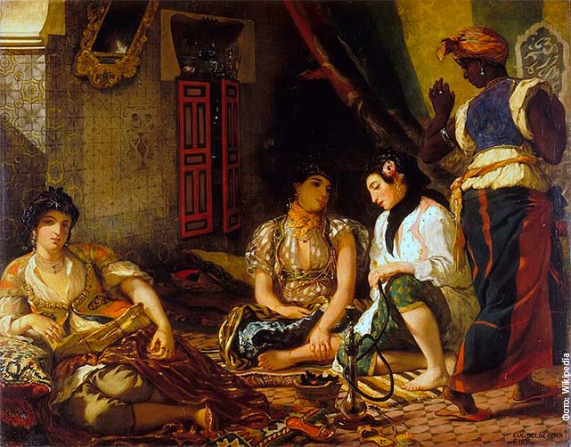 Эжен Делакруа, «Алжирские женщины в их покоях», 1834, Лувр (первый вариант)