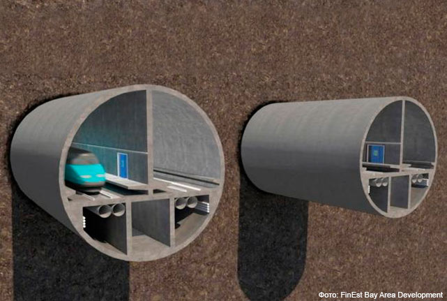 Проект подводного туннеля Таллин-Хельсинки, который пройдет под российским Северным Потоком 1 и 2.