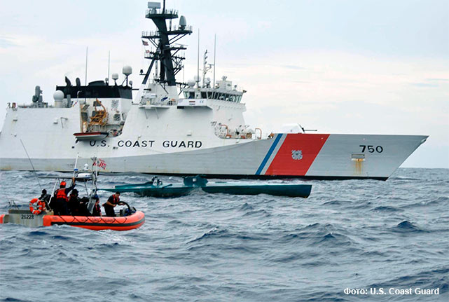 Подводная лодка наркокурьеров. Фото: U.S. Coast Guard