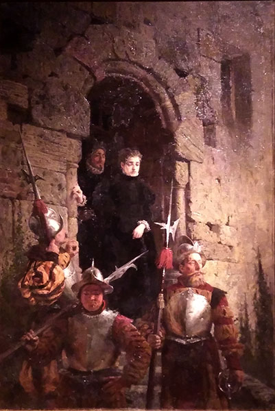 В.Д. Поленов, Арест гугенотки Жакобин де Монтебель, графини д'Этремон, 1875