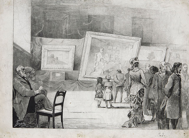 В.В. Берг, На выставке (XI выставка передвижников), 1883