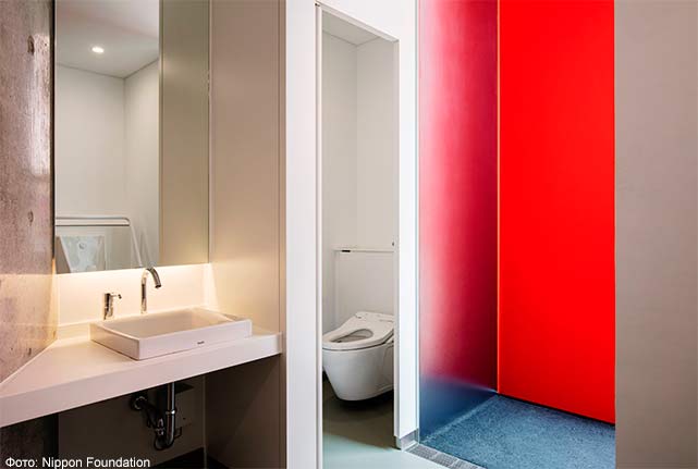 Туалет в стиле японского искусства упаковки подарков Оригата интерьер