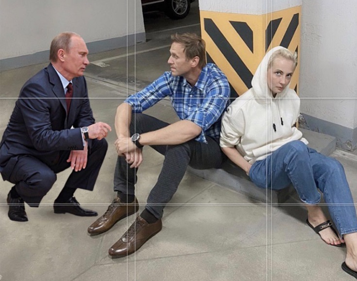 Коллаж Путин и Навальный