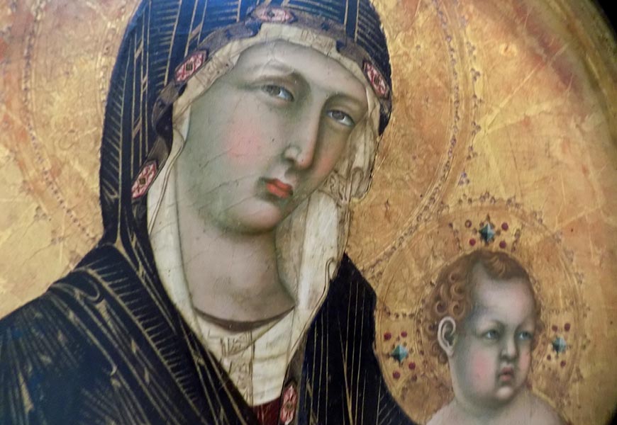 Симоне Мартини, Мадонна с младенцем, 1305-1310 гг., Национальная пинакотека, Сиена.