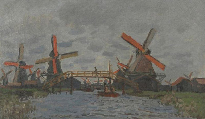 Клод Моне, «Ветряные мельницы вблизи Зандаама», 1871