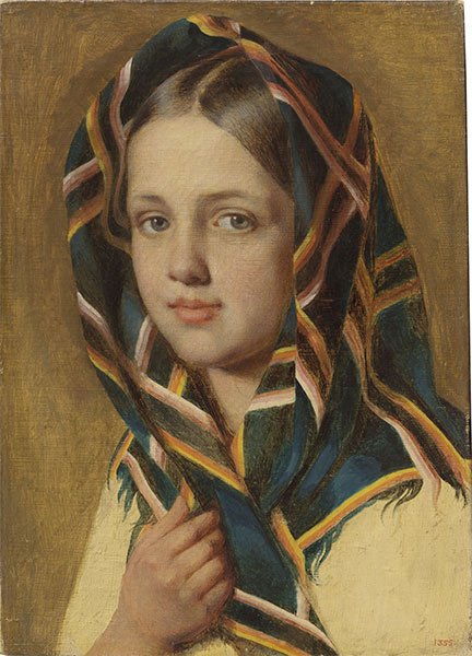 Венецианов А.Г., Девушка в платке, 1820-е