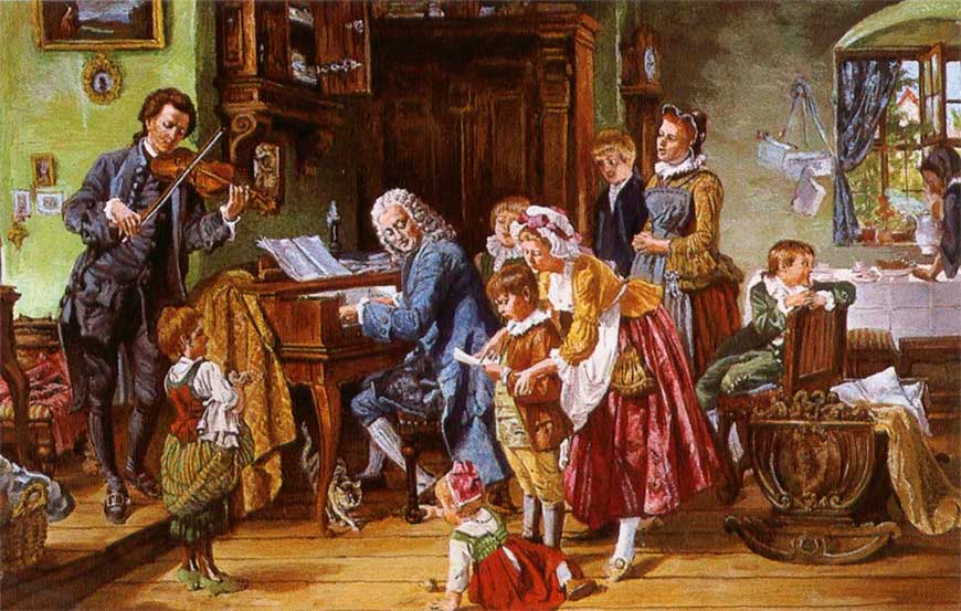 Э. Розенталь. «И.С. Бах с семьей». 1870.