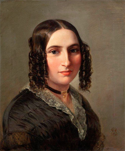 Портрет Фанни Хенсель (в девичестве Мендельсон) художника М.Д. Оппенгейма (1842).