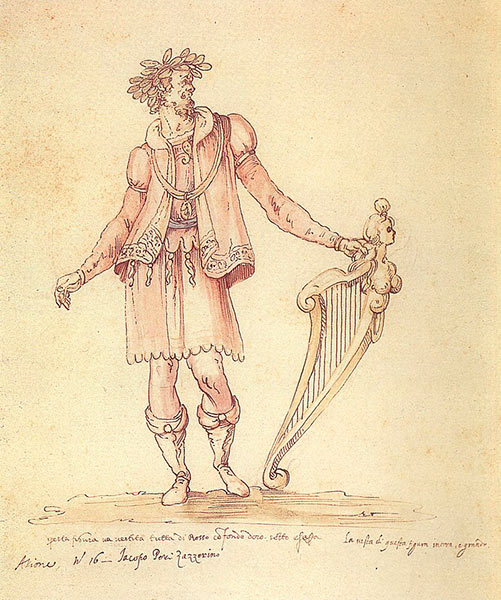 Изображение Якопо Пери в образе Орфея.