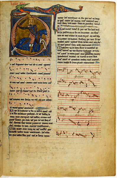 Песенник короля объединяет более 600 произведений труверов и трубадуров. Рукопись создана в середине XIII века в Морейском княжестве. Сейчас хранится в Национальной библиотеке Франции.