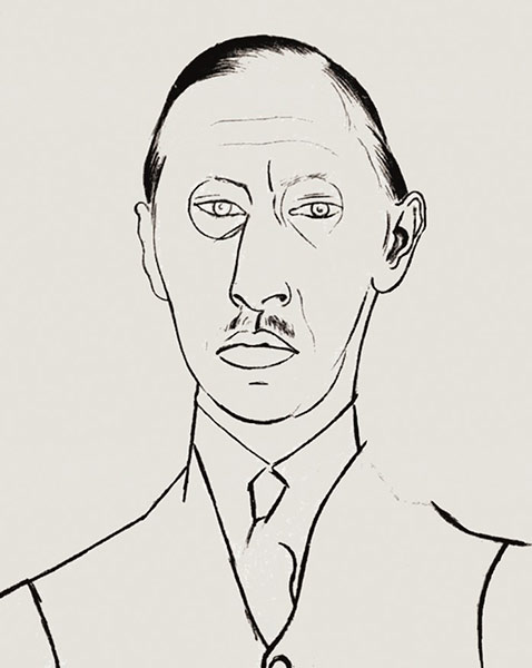 П. Пикассо. Портрет И. Стравинского. 1917.