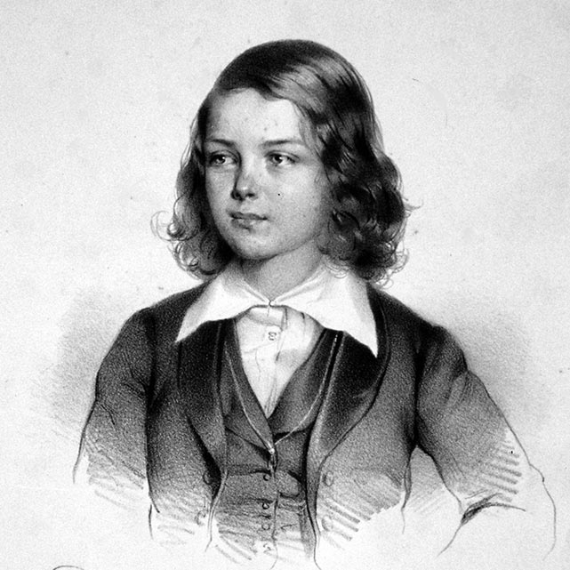 13-летний Антон Рубинштейн на литографии 1842 года.
