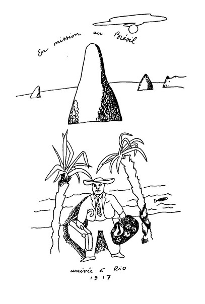 Мийо прибывает в Рио. Рисунок Г. Аусбурга из автобиографии Дариуса Мийо «Моя счастливая жизнь»