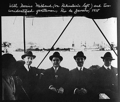 Артур Рубинштейн, Дайриус Мийо и Поль Клодель в Рио, 1918.