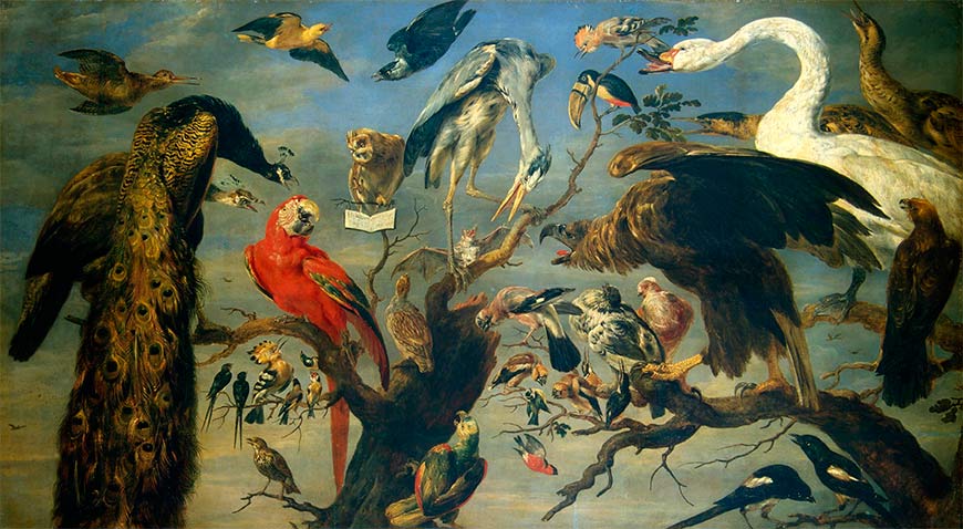 «Птичий концерт» (1630-е) фламандского художника эпохи барокко Франса Снейдерса (1579-1657)