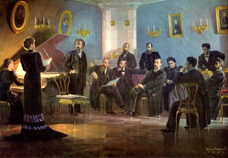 «Могучая кучка» (Балакиревский кружок) на картине А.В. Михайлова. 1850