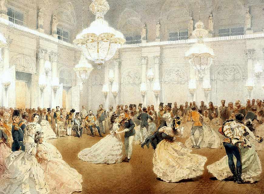 Михаил Зичи (1827- 1906) Бал в концертном зале Зимнего дворца во время официального визита шаха Насир-ад-Дина в мае 1873 года