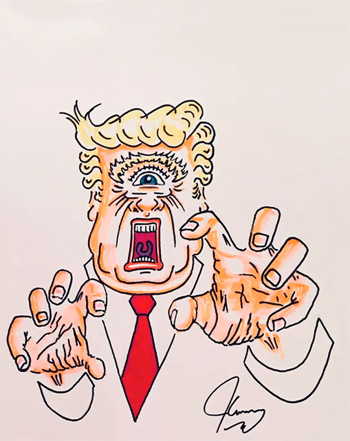 Джим Кэри, карикатура на Дональда Трампа