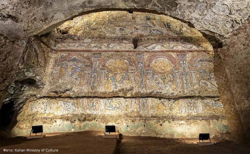 Недалеко от Колизея нашли удивительные по красоте мозаики