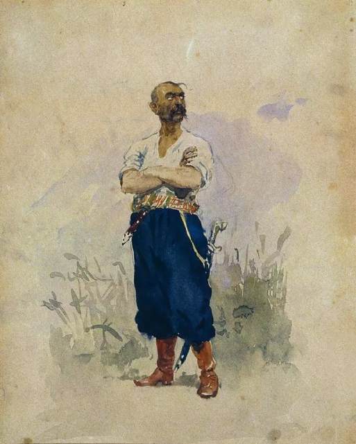 Илья Репин.Запорожец, 1884
