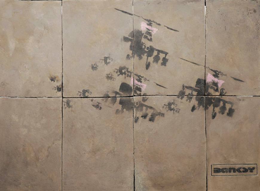 Картина Бэнкси, вырезанная из стены, выставлена за 890 тыс. долларов