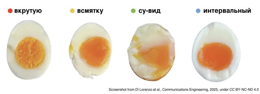 Сравнение результатов варки яиц разными способами.