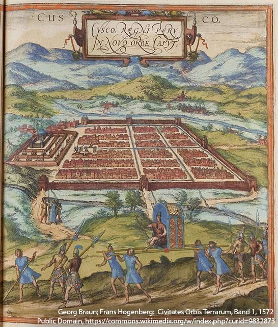 Карта города Куско во времена империи икнов